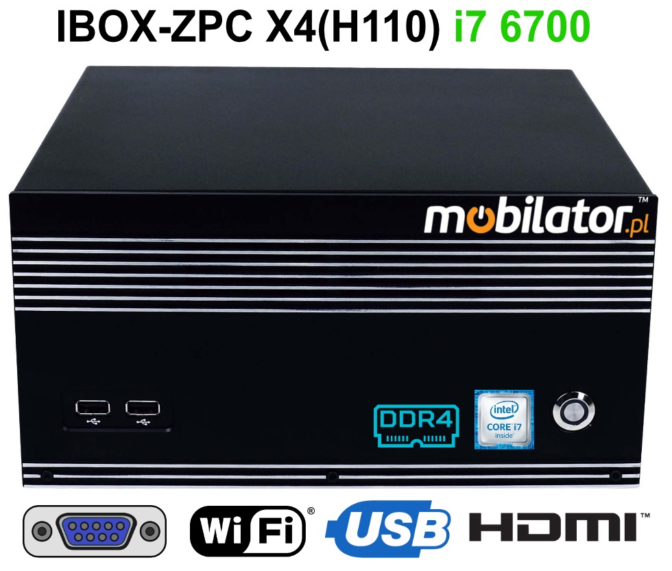 iBOX-ZPC X4 Industrial computer for warehouse applications with WiFi module 6x COM